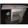 Image 2 : Misc. Single 4' Florence Fixtures, metal slanted desk shelf, Wooden Work Table apart, Cupboard botto