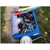 Image 1 : Pallet of Assorted Toys, Air Mattress with Blower, 12V Bug Lantern, Buddha