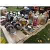 Image 1 : Box of Flood Lamps, Steel Casters, Misc. Oils