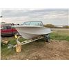 Image 1 : 16' FIBER GLASS BOAT MOTOR + TRAILER MOTOR RUNS BUT NEEDS WORK TOWS WELL