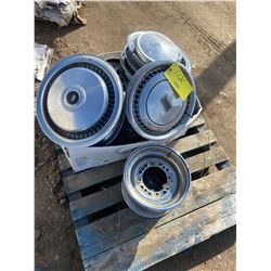 VARIOUS HUB CAPS, TRAILER RIM