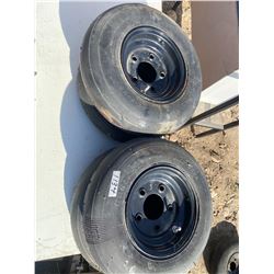 (4) TIRES, 4.80 8NHS GARLISLE IMPLEMET 5 BOLT RIMS