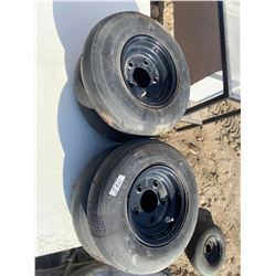 (4) TIRES, 4.80 8NHS GARLISLE IMPLEMET 5 BOLT RIMS