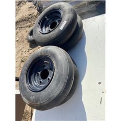 (4) TIRES, 4.80 8NHS GARLISLE IMPLEMET 5 BOLT RIMS