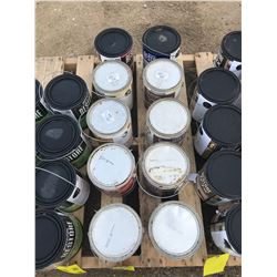 10- ASSORTED 1 GALLON CANS OF PAINT, CONCRETE, STAIN, ETC