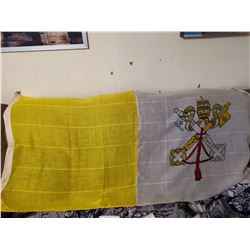 OLD VATICAN CITY FLAG, RARE 6'