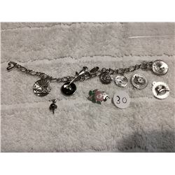 11 STERLING CHARMS & BRACELET