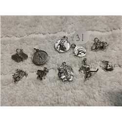 10 STERLING CHARMS & BRACELET