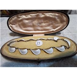 STERLING NECKLACE IN ANTIQUE BIRKS BOX, 27 GRAMS