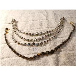 2 VINTAGE CRYSTAL NECKLACES