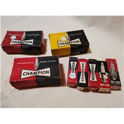 OLD CHAMPION BOXES WITH SPARK PLUGS (LOT 2)