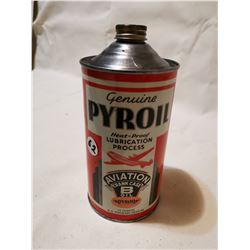 VERY RARE PYROIL OIL, AVAIATION, 1930'S