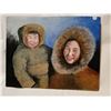 Image 1 : BEAUTIFUL UNKNOWN ARTIST ESKIMO OIL PAINTING 17" X 13"