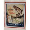Image 1 : ORIGINAL EMBOSSED EAGLE CLAW HOOKS TIN SIGN 12" X 15"