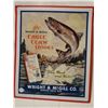 Image 2 : ORIGINAL EMBOSSED EAGLE CLAW HOOKS TIN SIGN 12" X 15"