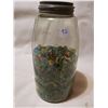 Image 2 : LOT OF CATS EYES MARBLE IN OLD BIG JAR