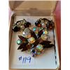 Image 1 : Smokey Rhinestone broach and clip earrings
