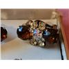 Image 3 : Smokey Rhinestone broach and clip earrings