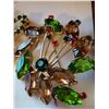 Image 2 : Lot of 2 Rhinestone broaches and clip earrings