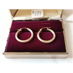 10kt gold hoop earrings, with 14kt gold wires