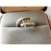 Image 2 : Sterling silver ring with peridot coloured stone, size 7