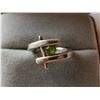 Image 4 : Sterling silver ring with peridot coloured stone, size 7