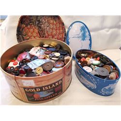 2 tins of buttons