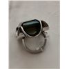 Image 3 : Sterling ring, smokey topaz glass stone, size 7