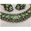 Image 3 : Green Rhinestone necklace and clip earrings