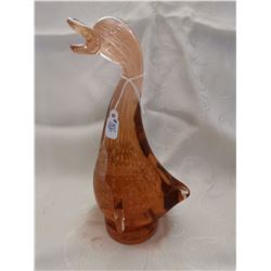 Alta Glass duck, label attached 6” high