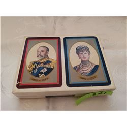 Playing cards, King George and Queen Mary, mint in box, made in England