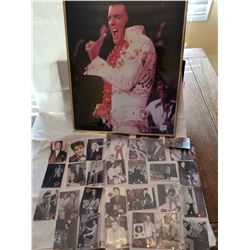 Elvis, framed picture, and 30 misc. Elvis collector cards