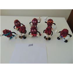 EIGHT VINTAGE 1980'S CALIFORNIA RAISIN PVC FIGURES
