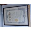 Image 1 : VINTAGE ODD FELLOWS PAPER PATENT FRAMED CERTIFICATE