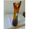 Image 2 : VINTAGE ROOT BEER COLOR BLOWN GLASS VASE