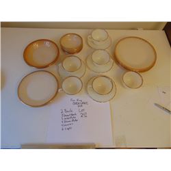 FIRE KING OVEN WARE USA GOLD RIMMED DISHES SET