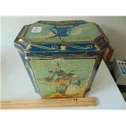 ANTIQUE OLD HOLLAND BLEND COFFEE HINGED TIN GREAT ADVERTISING