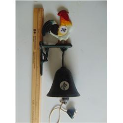 CAST IRON WALL MOUNT ROOSTER & BELL