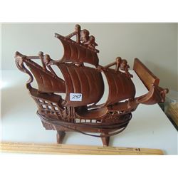 ANTIQUE CAST ALUMINUM SHIP TABLE LAMP WORKS