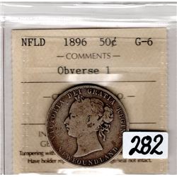 1896 NEWFOUNDLAND OBVERSE 1 50 CENTS CERTIFIED