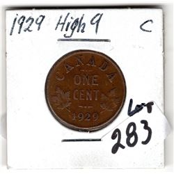 SCARCE 1929 HIGH 9 ONE CENT