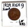 Image 2 : SCARCE 1929 HIGH 9 ONE CENT