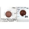 Image 1 : 1944 AND 1957 ERROR ONE CENTS DESCRIPTION ON HOLDERS