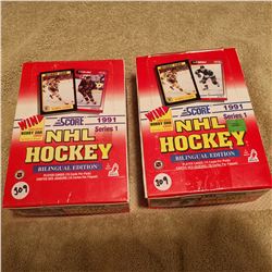 1991 SCORE HOCKEY CARDS, FULL BOX (LOT 2)