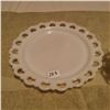 Image 2 : CANDY DISH AND PLATTER, MILK GLASS, 13" PLATTER