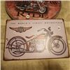 Image 3 : 12 X 8 MOTORCYCLE SIGN & 14" MOTORCYCLE CLOCK