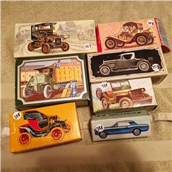 7 AVON MODEL COLOGNE BOTTLES, FULL