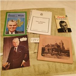 JOHN DIEFENBAKER LOT INCLUDES RARE REGINA BOOK
