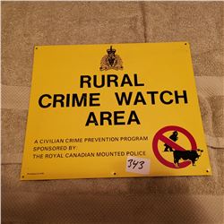 RURAL CRIME WATCH SIGN 12" X 10"
