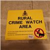 Image 1 : RURAL CRIME WATCH SIGN 12" X 10"